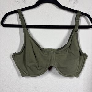 Fruit Of The Loom Large+ Underwired Bra Olive Green Cotton Blend Adjustable